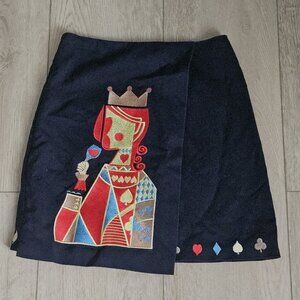Noble Ladies Queen Embroidered Wrap Style Mini Skirt Womens Small 2 4